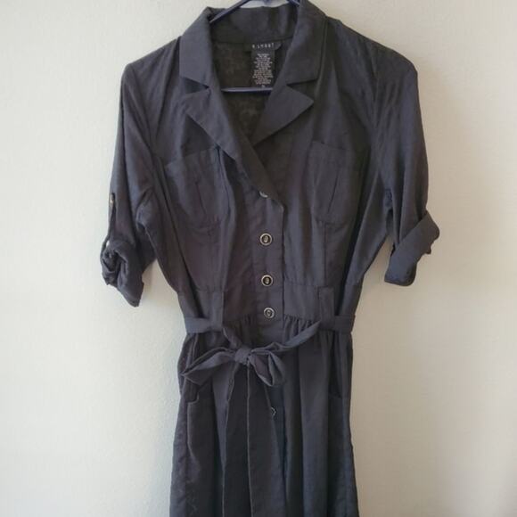 Animal print belted button up dress‎ size 10 - Picture 2 of 7